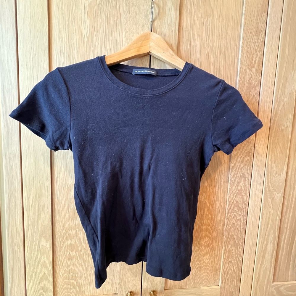 Brandy Melville Navy Blue T-Shirt - Picture 3 of 4